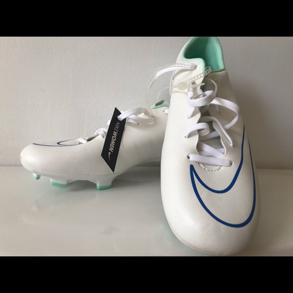 White Nike Mercurial soccer cleats